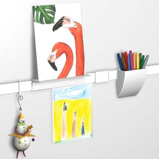 Support Clip blanc Artiteq – Lot de 4 tablettes pour Info Rail