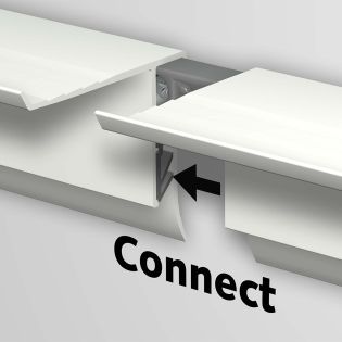 Info Rail + blanc Artiteq 200 cm – Rail d’affichage avec tablette intégrée