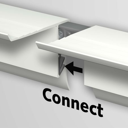 Info Rail + blanc Artiteq 200 cm – Rail d’affichage avec tablette intégrée