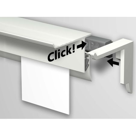 Info Rail + blanc Artiteq 200 cm – Rail d’affichage avec tablette intégrée
