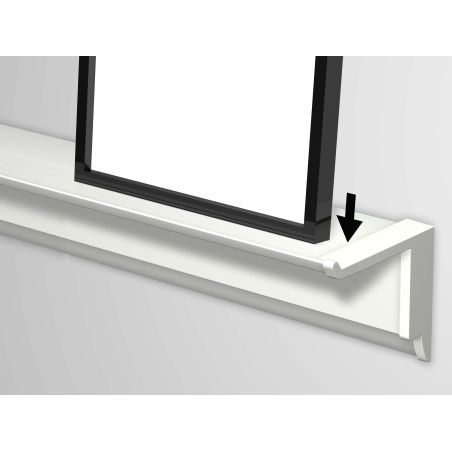 Info Rail + blanc Artiteq 200 cm – Rail d’affichage avec tablette intégrée