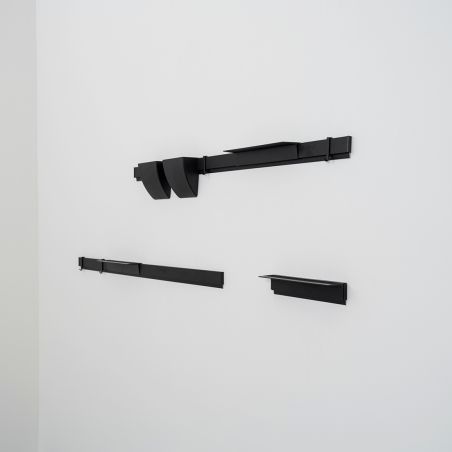 Info Rail Variation Set noir Artiteq – Kit mural avec rails, tablettes et rangement