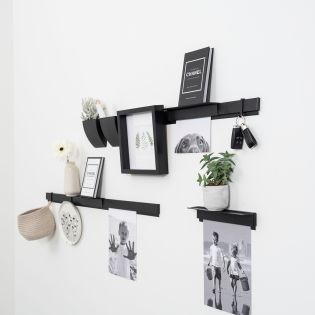 Info Rail Variation Set noir Artiteq – Kit mural avec rails, tablettes et rangement