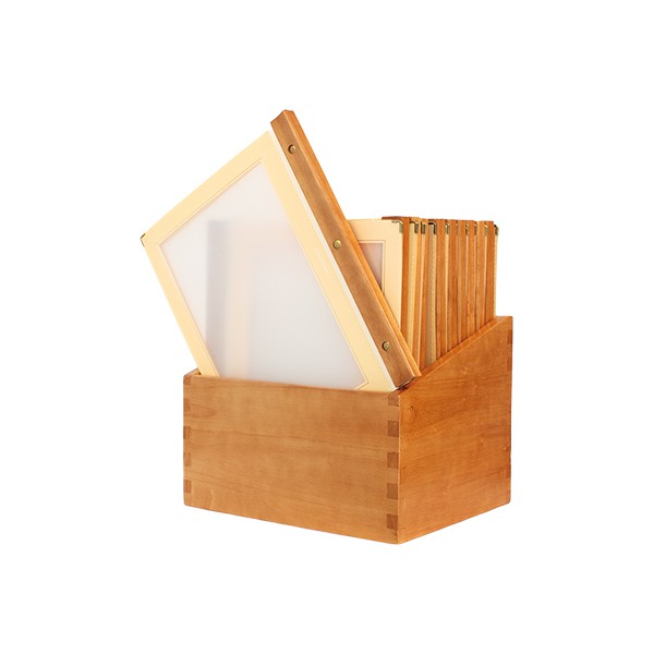 Protège-menus BOX Wood A4 beige ivoire