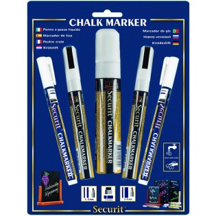 Mix 5 Feutres craie blanc 