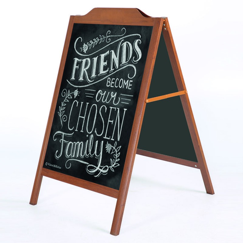 Ardoise trottoir restaurant en aluminium aspect bois