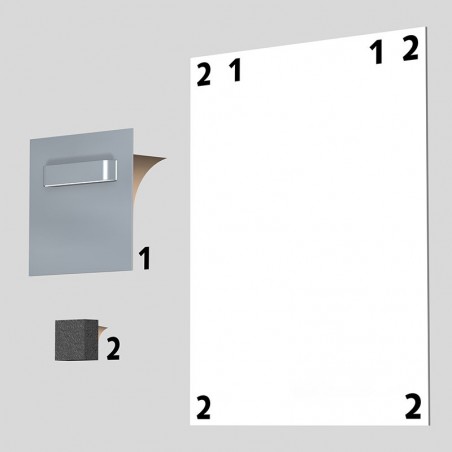 Attache Dibond 70 x 70 mm : max 3 kg 