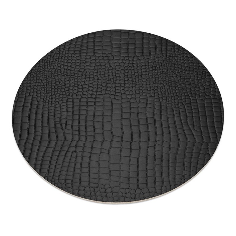 11 sets de table rond Fashion noir aspect crocodile