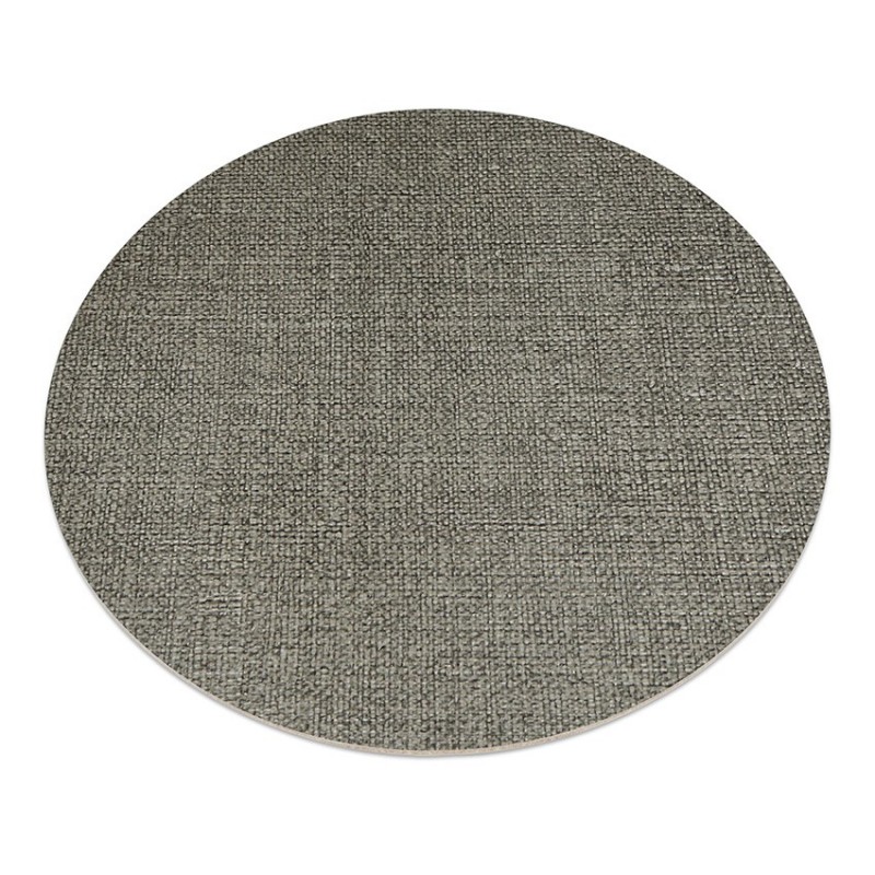 11 sets de table rond PVC gris aspect jute