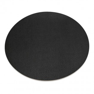11 sets de table rond PVC noir aspect lisse