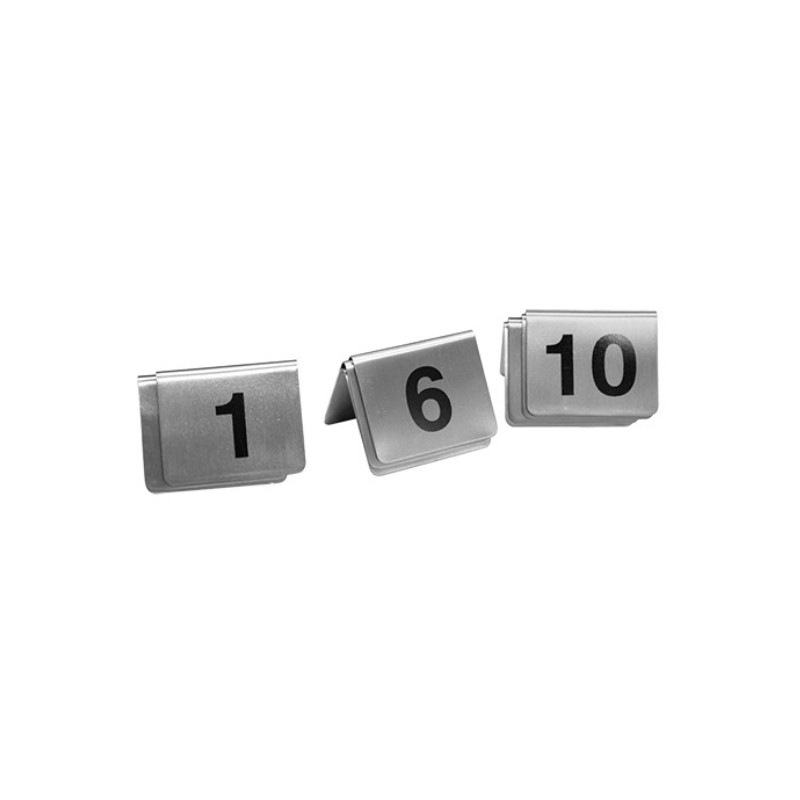10 chevalets de table numérotés Inox 10 chevalets de table numérotés Inox