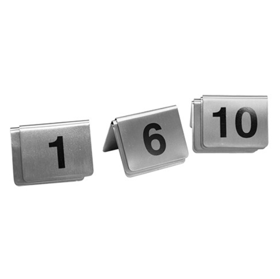 10 chevalets de table numérotés Inox