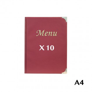 10 Protège-menus A4 Basic bordeaux