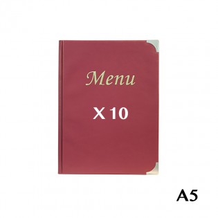 10 Protège-menus A5 Basic bordeaux