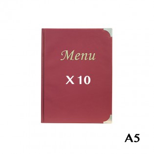 10 Protège-menus A5 Basic bordeaux