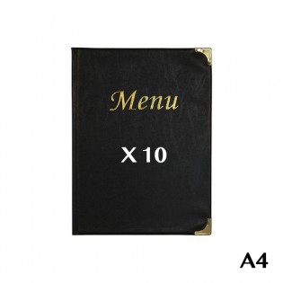 10 Protège-menus A4 Basic noir