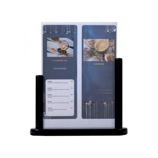 Porte menu de table cadre bois coloris Noir recto / verso