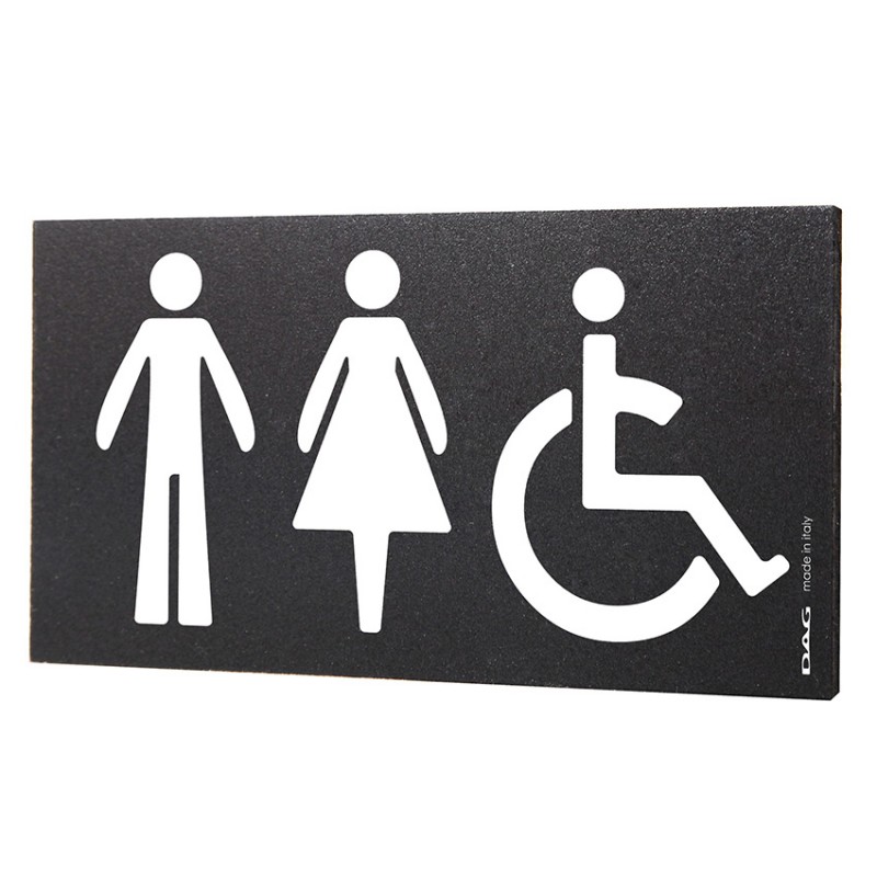 Plaque de porte adhésive PICKUP Toilettes handicapés
