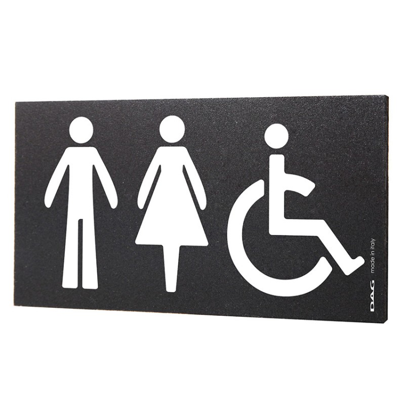 Plaque de porte trio hommes / femmes / handicapés - Signalétique toilettes Plaque de porte trio hommes / femmes / handicapés - Signalétique toilettes
