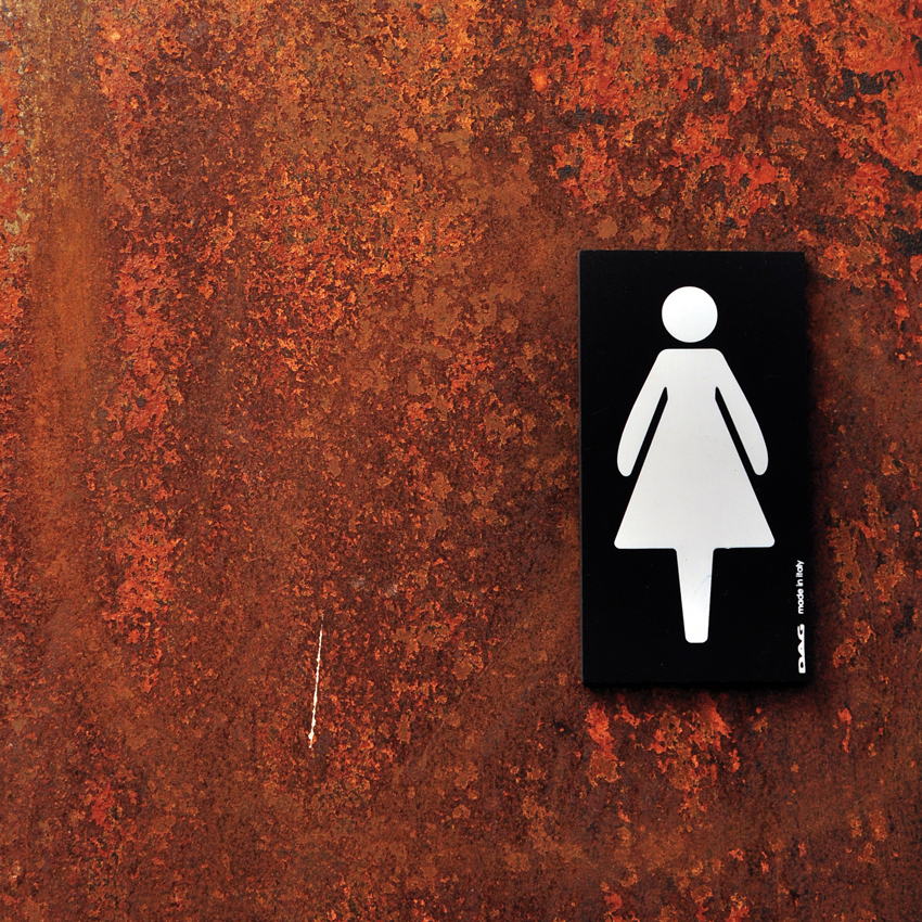 Plaque de porte pictogramme femmes - Panneau signalétique toilettes rectangle