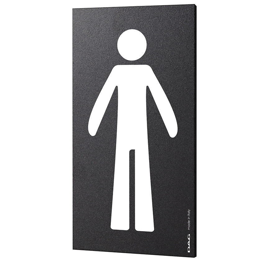 Plaque de porte pictogramme homme - Panneau signalétique toilettes rectangle