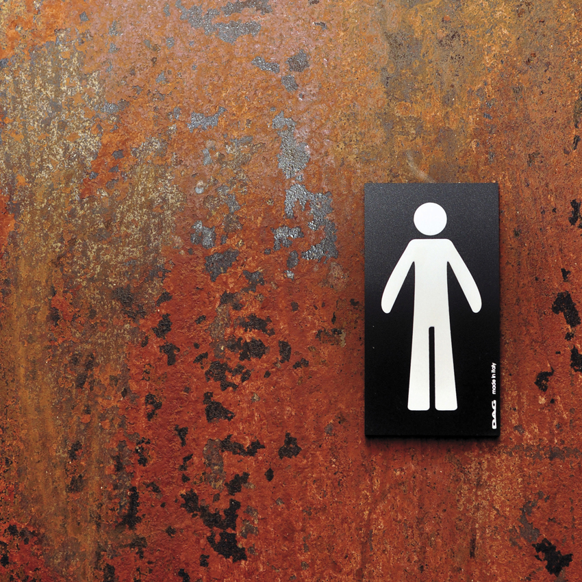 Plaque de porte pictogramme homme - Panneau signalétique toilettes rectangle