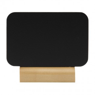 4 mini ardoises de table silhouette rectangle socle bois + feutre craie