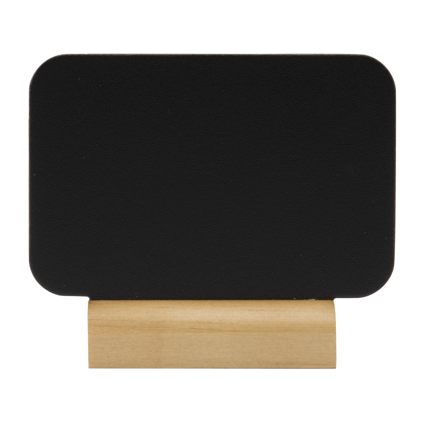 4 mini ardoises de table silhouette rectangle socle bois + feutre craie