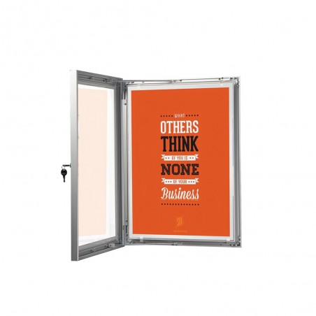 Cadre vitrine d'affichage intérieur et extérieur verrouillable et imperméable