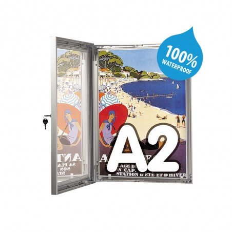 Cadre vitrine d'affichage intérieur et extérieur verrouillable et imperméable