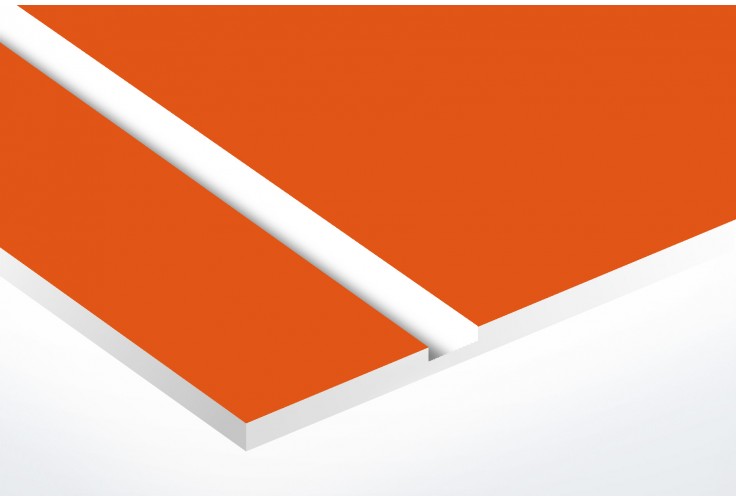 plaque boite aux lettres Decayeux (100x25mm) orange lettres blanches