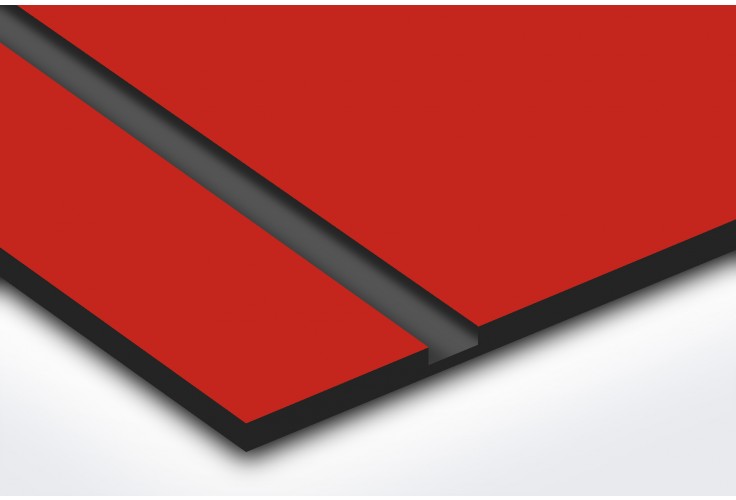 plaque boite aux lettres Decayeux (100x25mm) rouge lettres noires