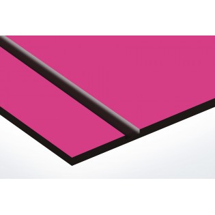 Plaque boite aux lettres Decayeux (100x25mm) rose lettres noires - 3 lignes