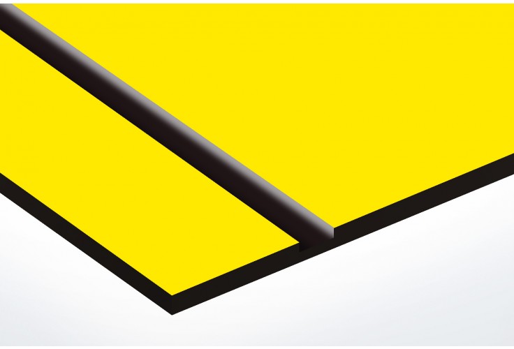 Numéro pour boite aux lettres personnalisable rectangle petit format (50x35mm) jaune chiffres noirs