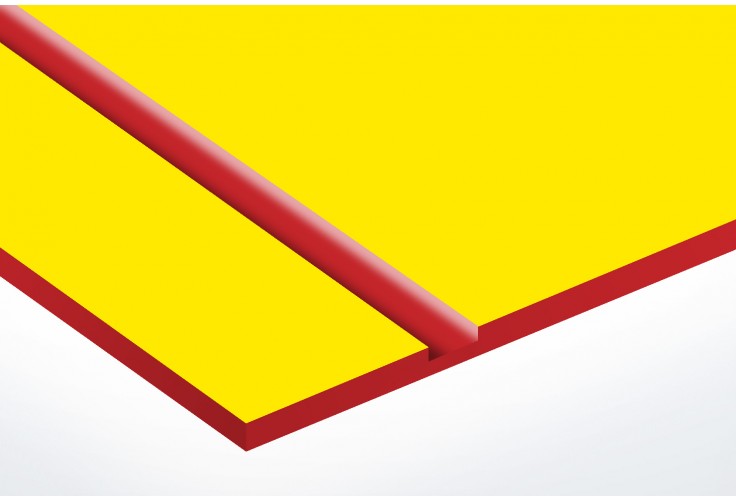 Numéro pour boite aux lettres personnalisable rectangle format médium (70x50mm) jaune chiffres rouges