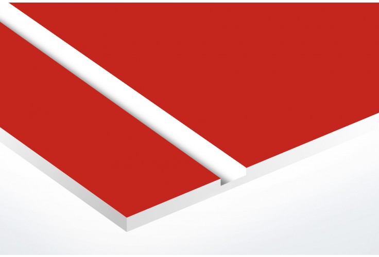 Numéro pour boite aux lettres personnalisable rectangle format médium (70x50mm) rouge chiffres blancs
