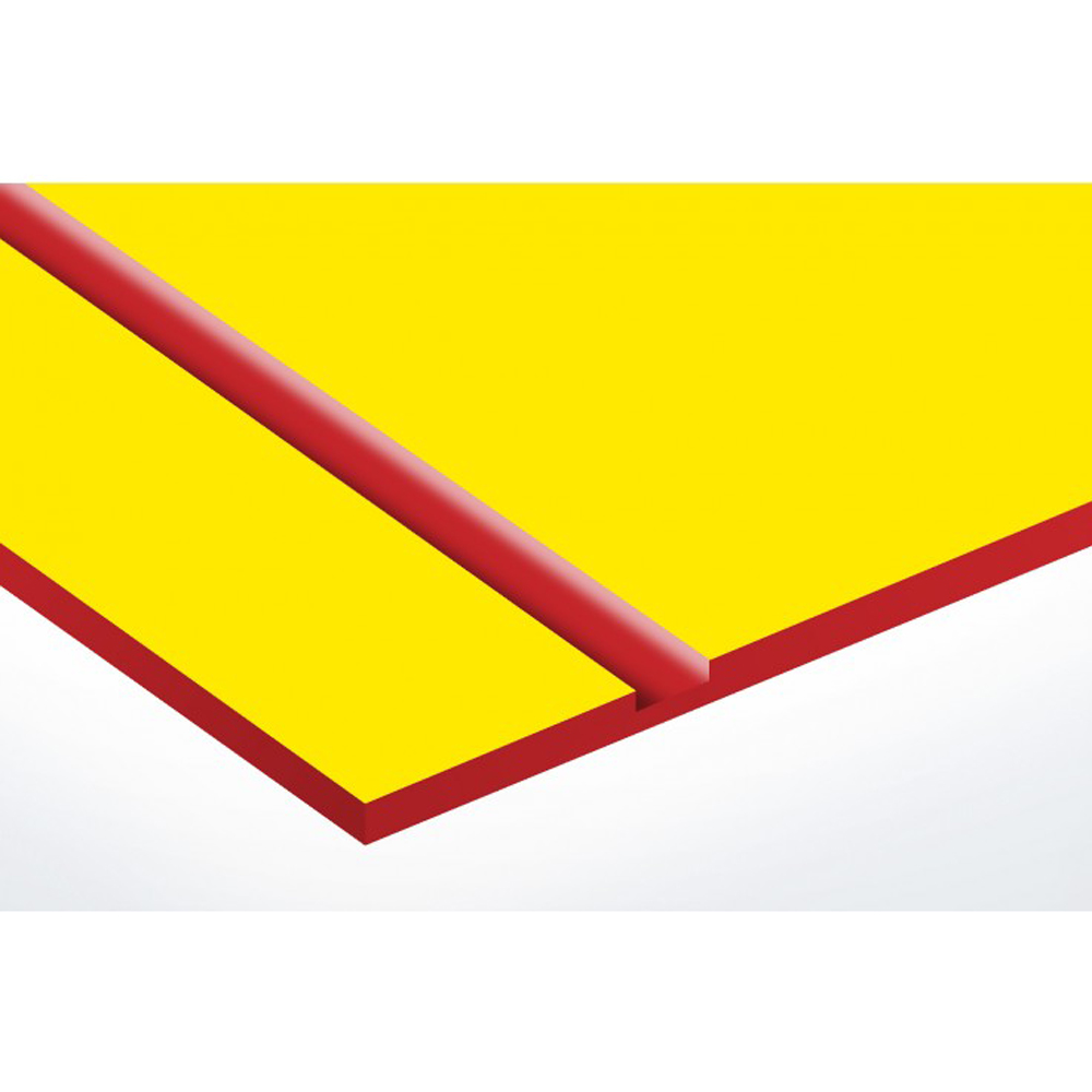 Numéro pour boite aux lettres personnalisable format rond diamètre 60 mm couleur jaune chiffres rouges