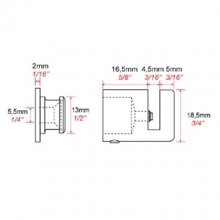 Set de 4 fixation murale fendue FIXF1