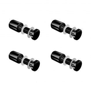 Set de 4 fixations noires murales vissées - Entretoise murale noire vissée FIX-VN2 Ø 18 mm / L 22 mm