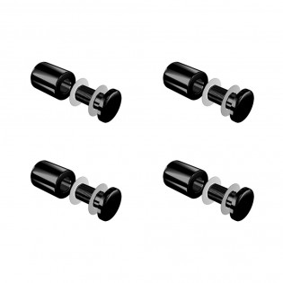 Set de 4 fixations noires murales vissées - Entretoise murale noire vissée FIX-VN5 Ø 24 mm / L 29 mm