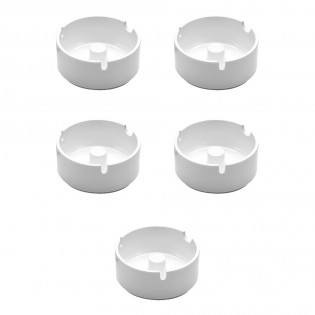 Lot de 5 cendriers en mélamine couleur blanc diamètre 10 cm - Accessoires bar restaurant