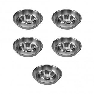 Lot de 5 cendriers ouverts en INOX diamètre 14 cm - Accessoires restauration hôtellerie