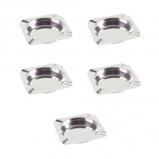 Lot de 5 cendriers carrés en INOX 12 x 12 cm - Accessoires restauration hôtellerie