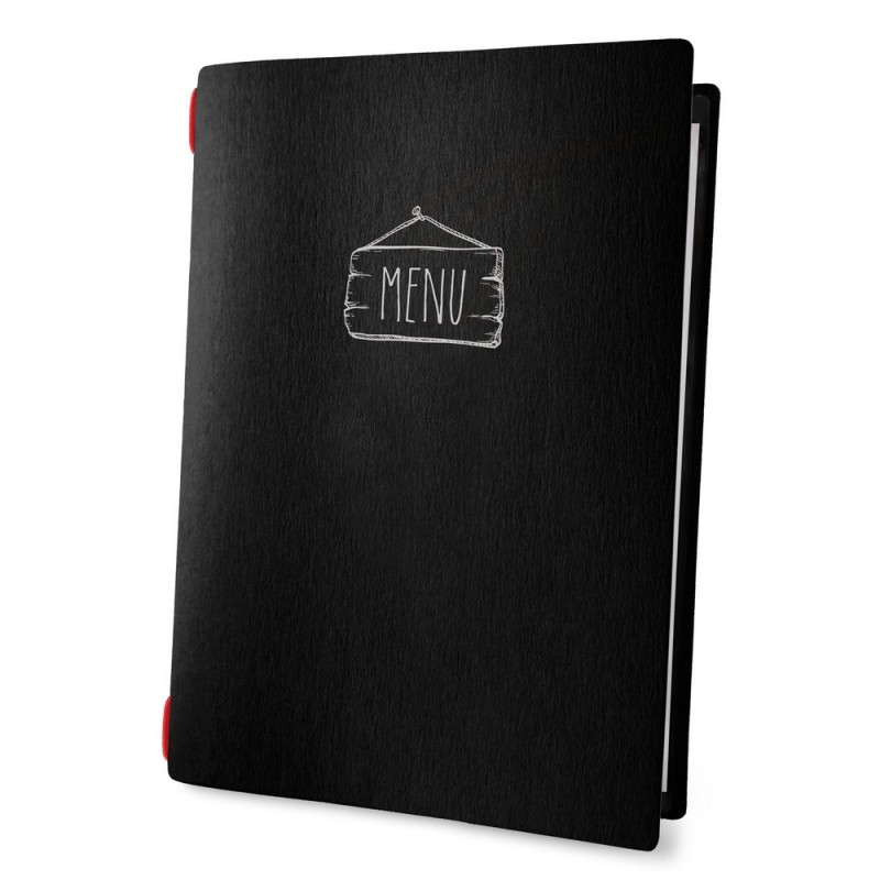 Protège menu noir panneau western "Menu" format A4 1 insert modèle SALOON - Dag Style Protège menu noir panneau western "Menu" format A4 1 insert modèle SALOON - Dag Style
