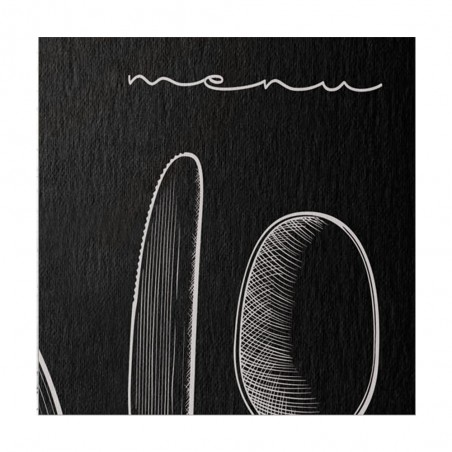 Protège menu noir format A4 design effet craie 1 insert modèle SET - Dag Style