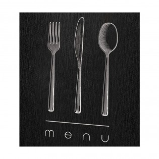 Protège menu noir format A4 design effet craie 1 insert modèle SIGN - Dag Style