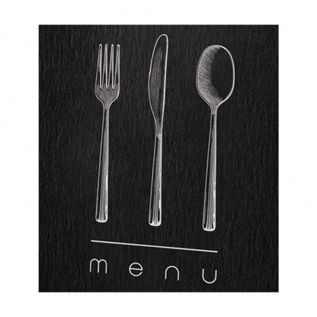 Protège menu noir élégant format A4 1 insert modèle DINNER - Dag Style