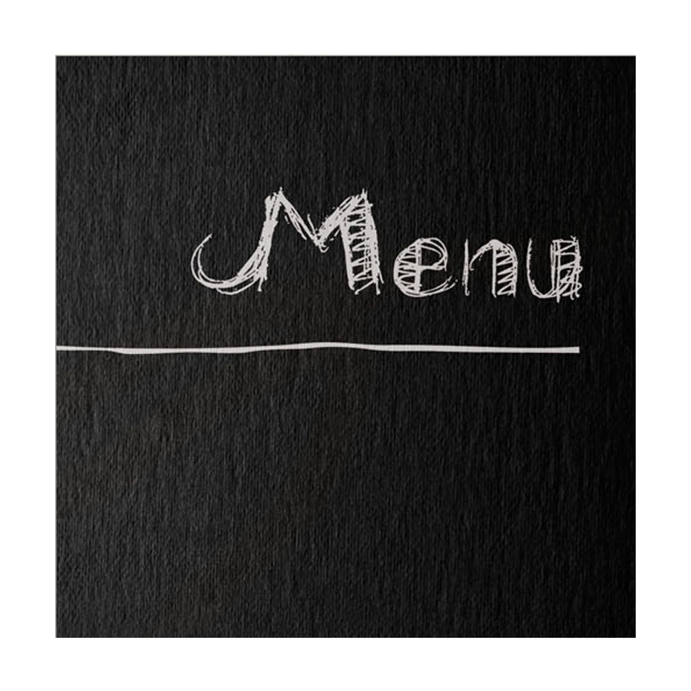 Protège menu noir "Menu" effet craie format A4 1 insert modèle CHALK - Dag Style