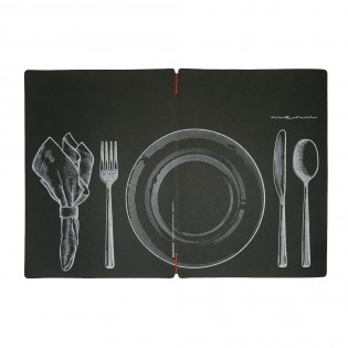 Protège menu noir format A4 design effet craie 1 insert modèle SET - Dag Style