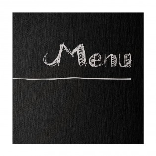 Lot 10 protèges menu noir "Menu" effet craie format A4 1 insert modèle CHALK - Dag Style